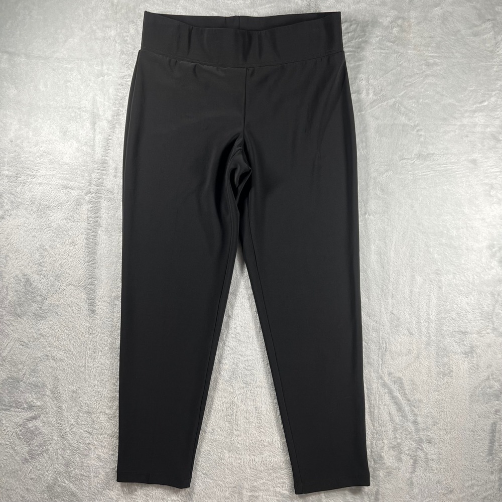 Frank Lyman Design Black Pull On Leggings Slim Tapered Pants Size 14